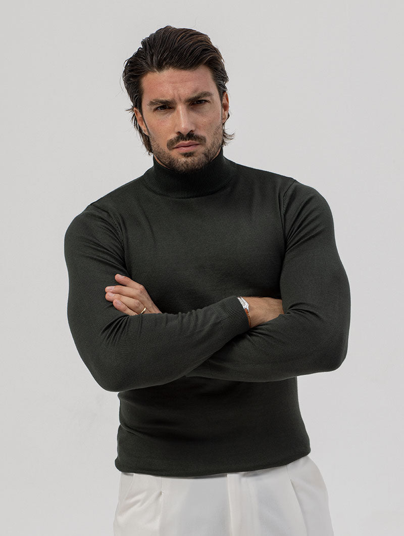 DOMINIC ROLLNECK SWEATER IN GREEN