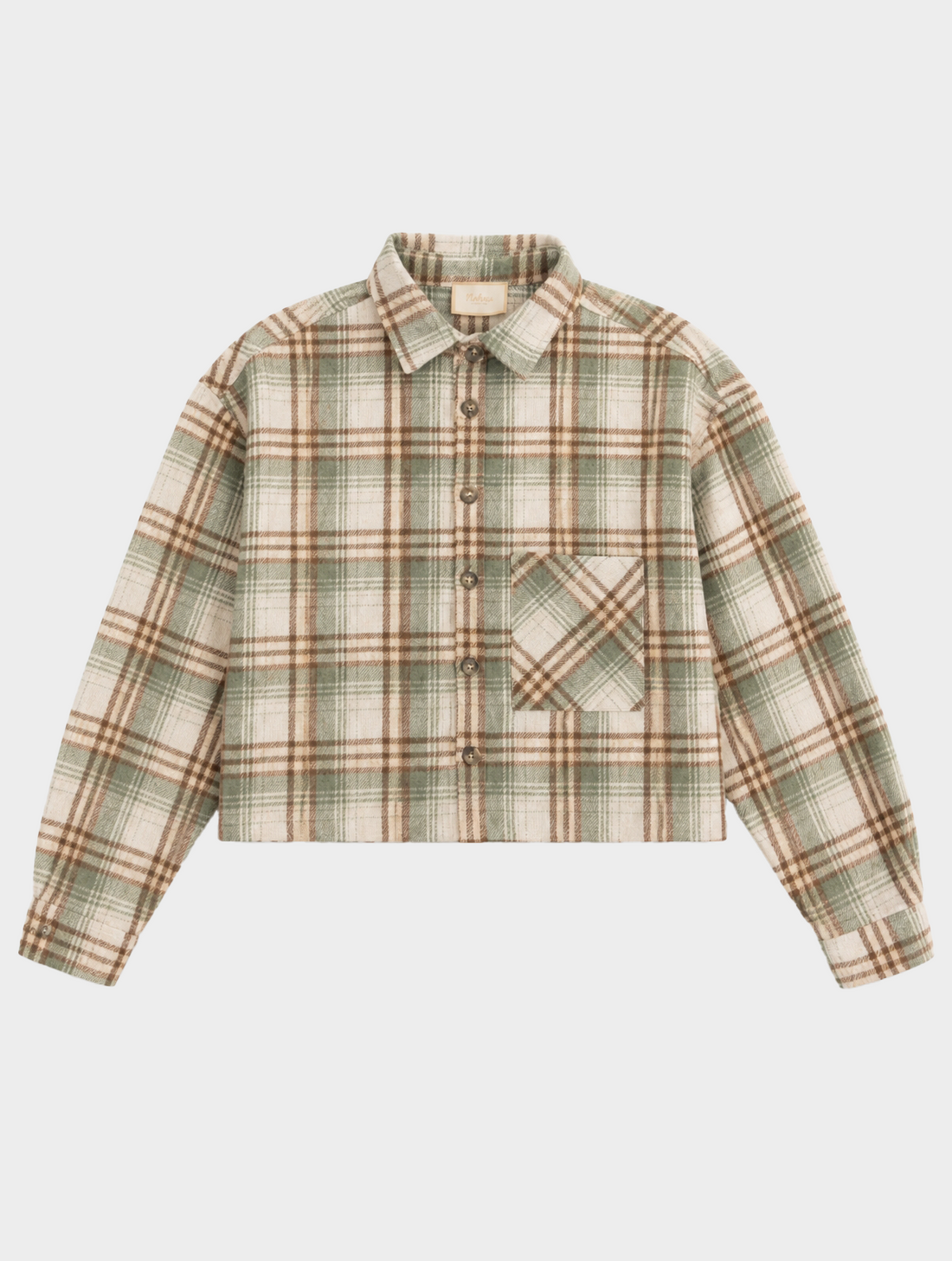 CHECKED SHIRT IN CREAM AND GREEN