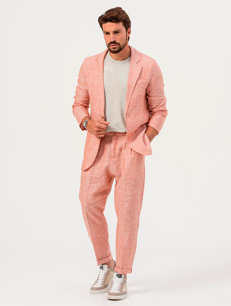 FEDRO SINGLE BREASTED SUIT IN CORAL