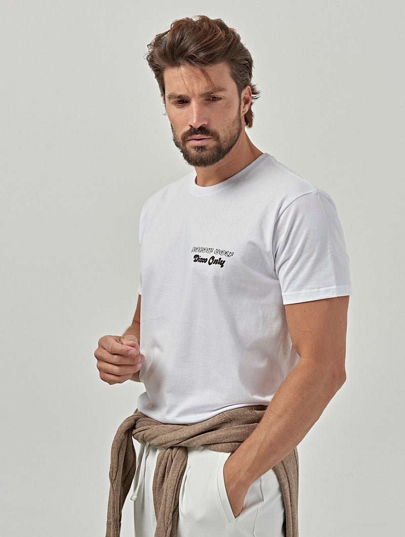 DISCO ONLY BASIC T-SHIRT IN WHITE