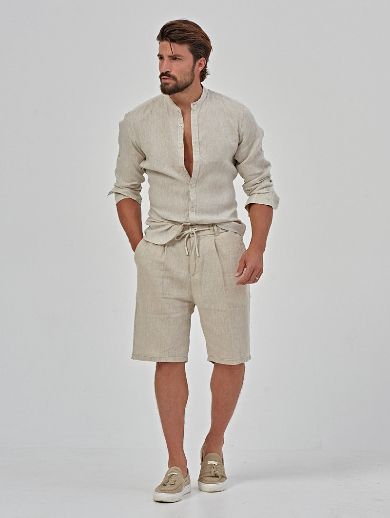 OTIS LINEN SHIRT IN BEIGE