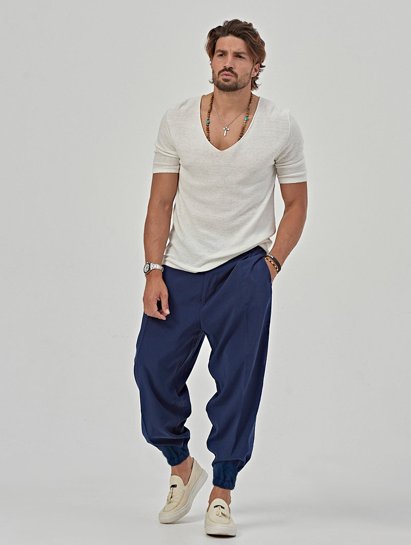 MARCUS CASUAL PANTS IN BLUE NAVY