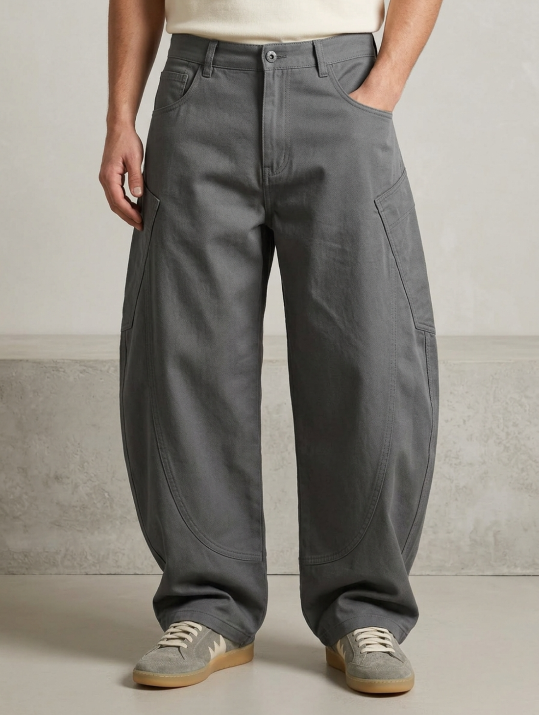 PANTALON CARGO COULEUR FER