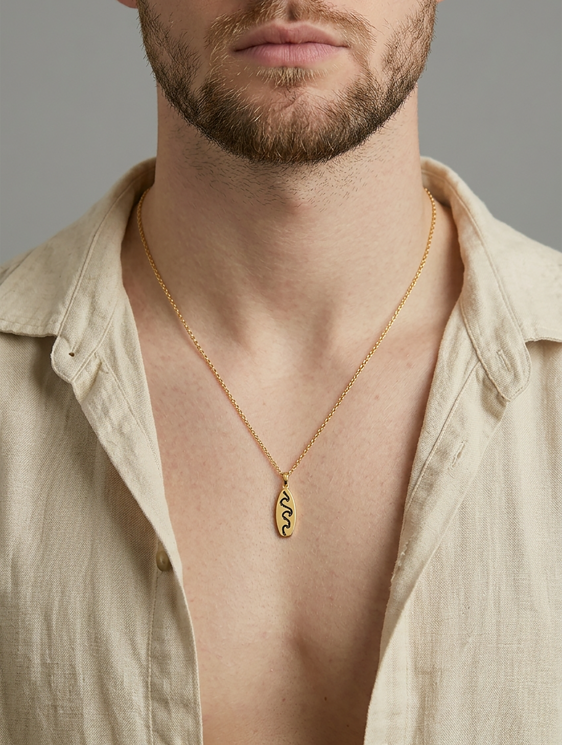 NECKLACE IN GOLD WITH SURF PENDANT
