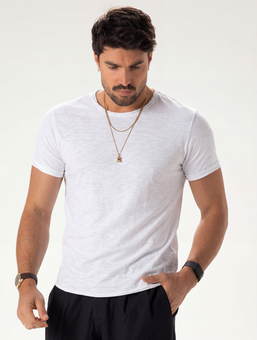 RAW-EDGE BASIC T-SHIRT IN WHITE