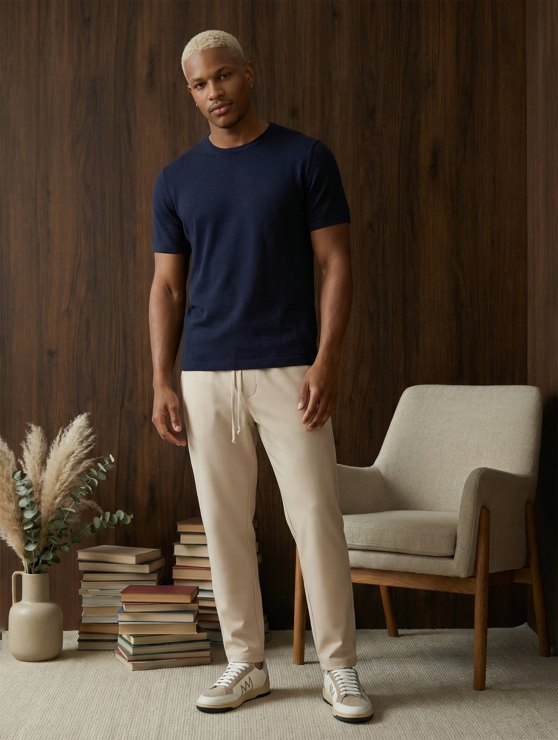 CASUAL DRAWSTRING PANTS IN BEIGE - Made in Italy | Nohow