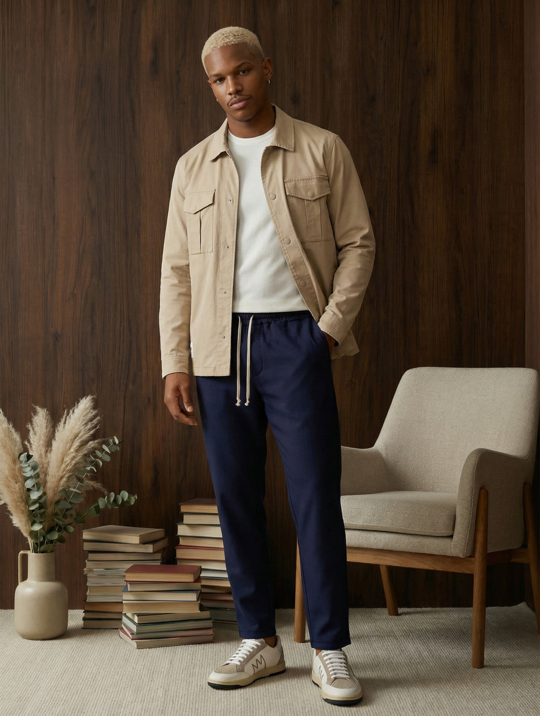 JACOB CASUAL PANTS IN NAVY