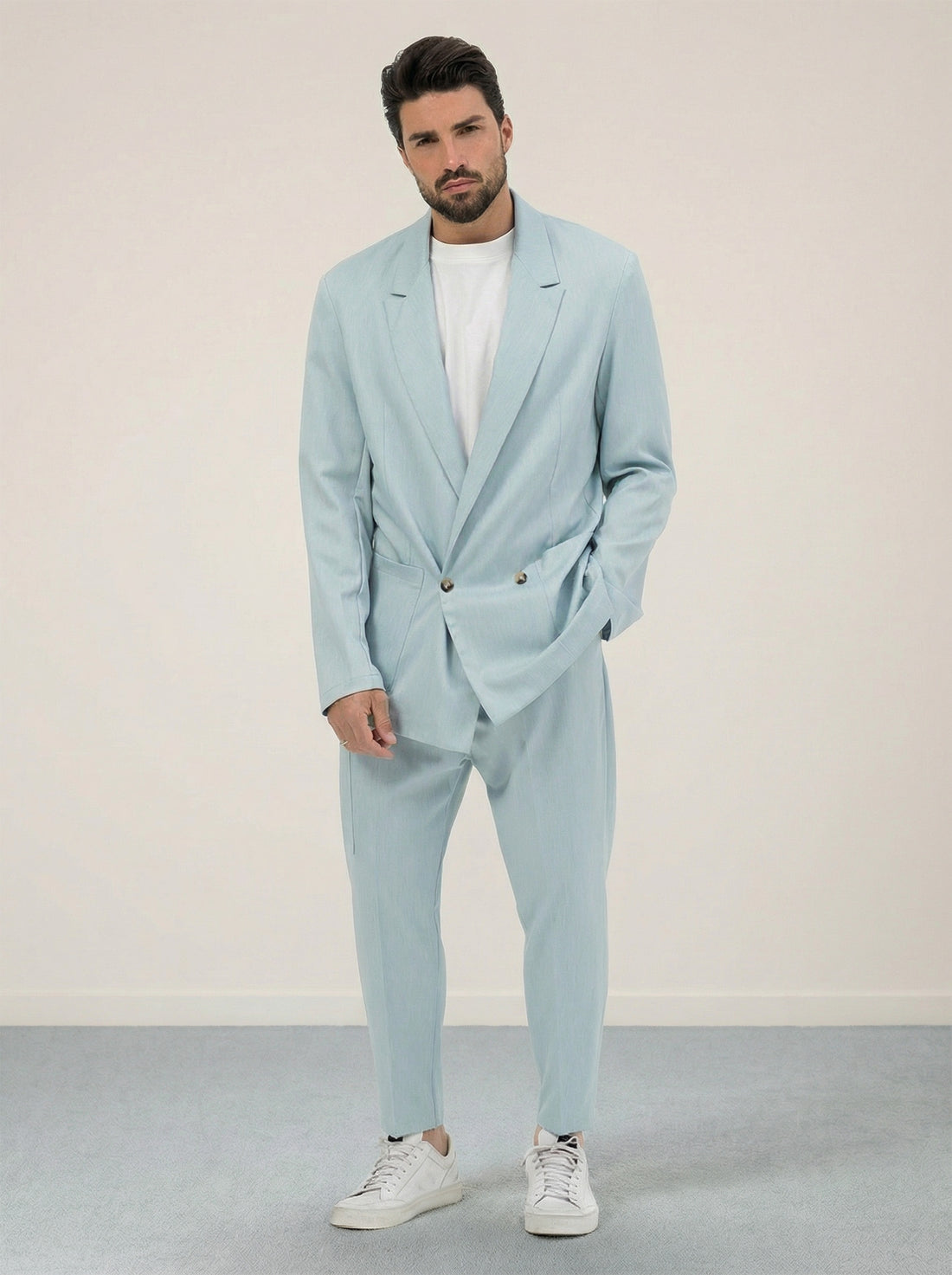 JEREMY CARGO PANTS IN LIGHT BLUE