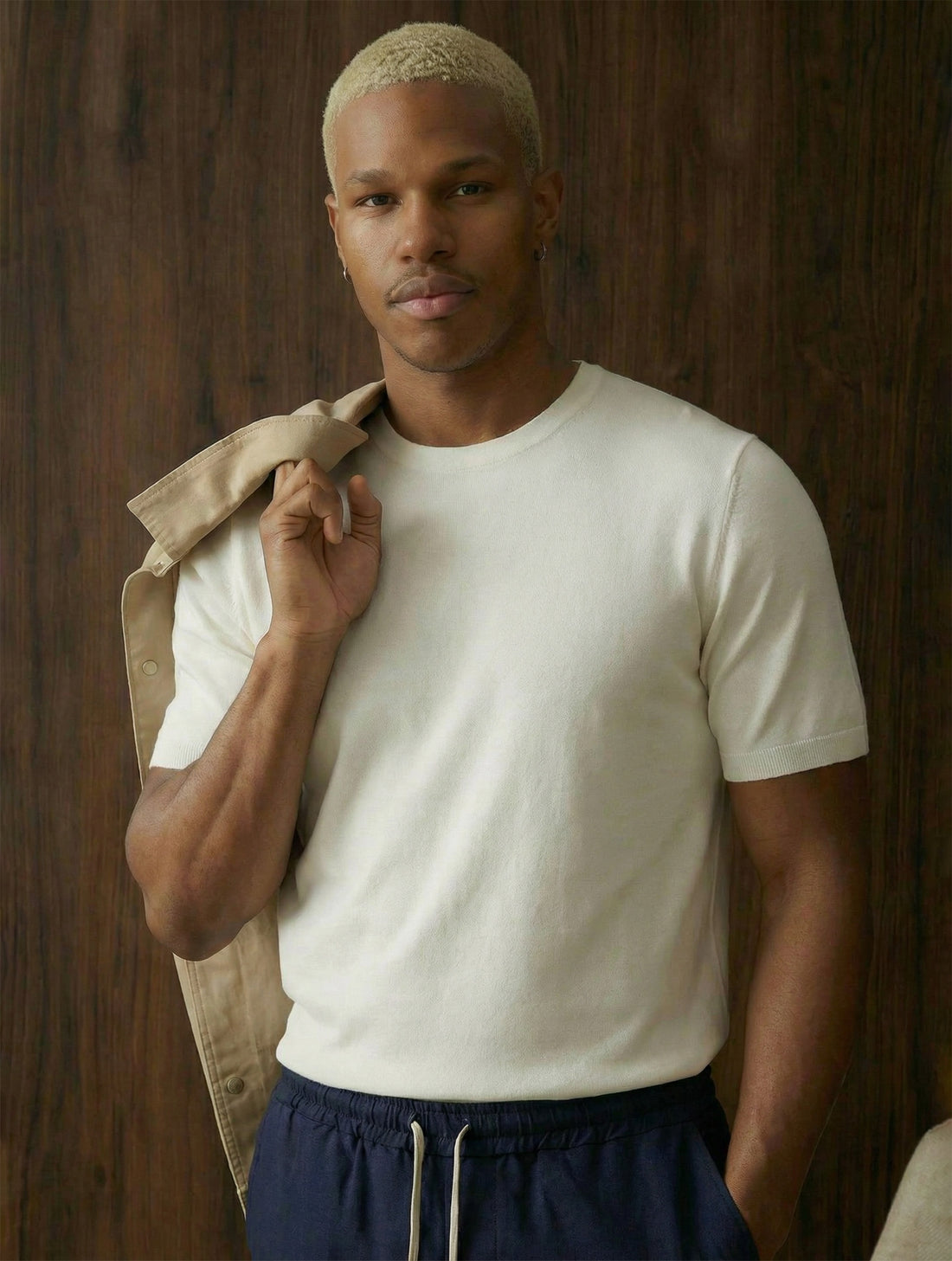 RAUL KNITTED T-SHIRT IN WHITE