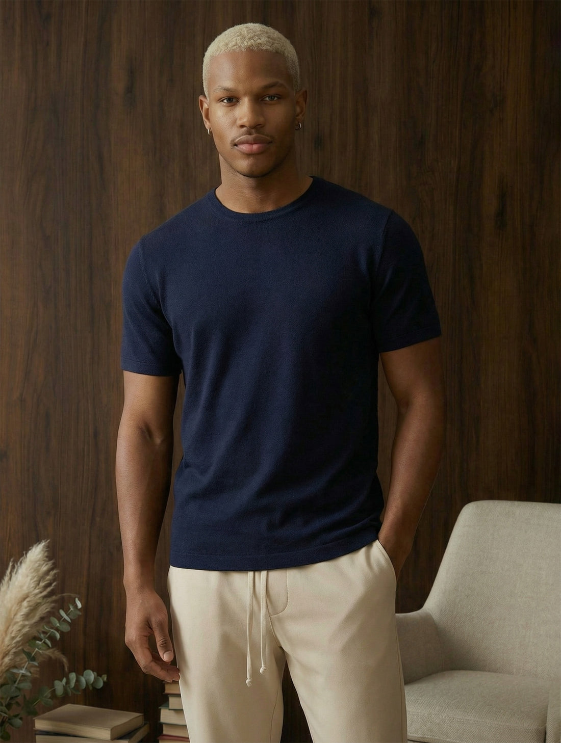 RAUL CAMISETA DE PUNTO AZUL MARINO