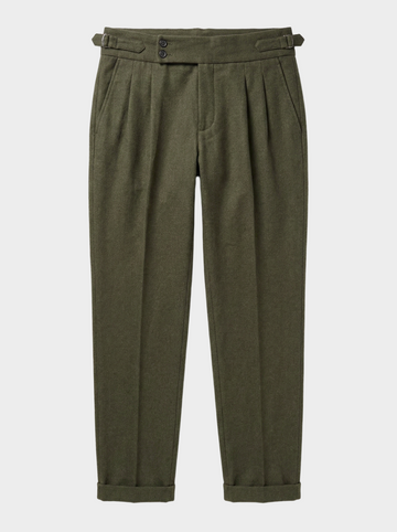 CALEB PANTALÓN VERDE DE PINZAS