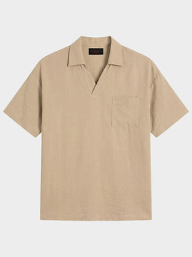 PATCH-POCKET SHORT POLO IN BEIGE