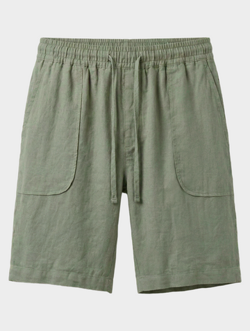 PANTALONES CORTOS MEZCLA DE LINO EN VERDE