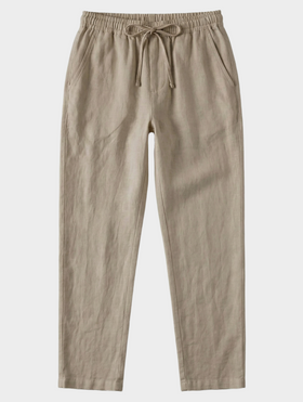 PANTALONI CASUAL IN LINO BEIGE