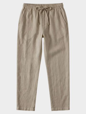 LINEN CASUAL PANTS IN BEIGE
