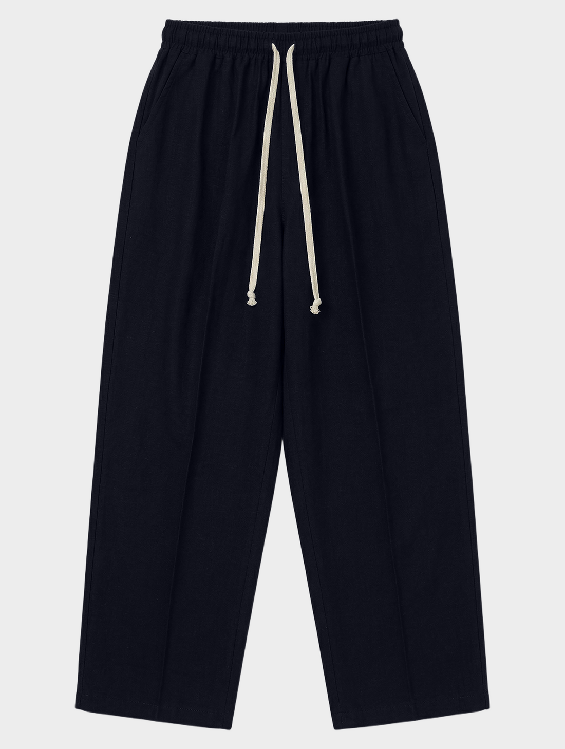 CASUAL LINEN BLEND PANTS IN NAVY