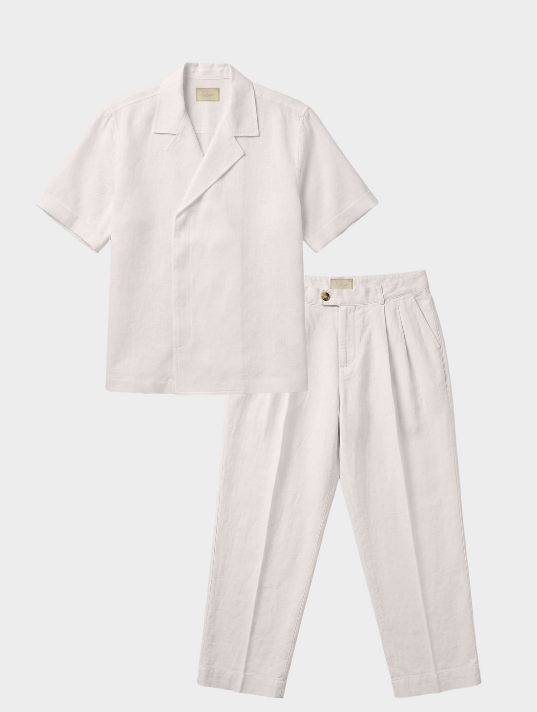 LINEN DOUBLE BREASTED SUIT IN WHITE