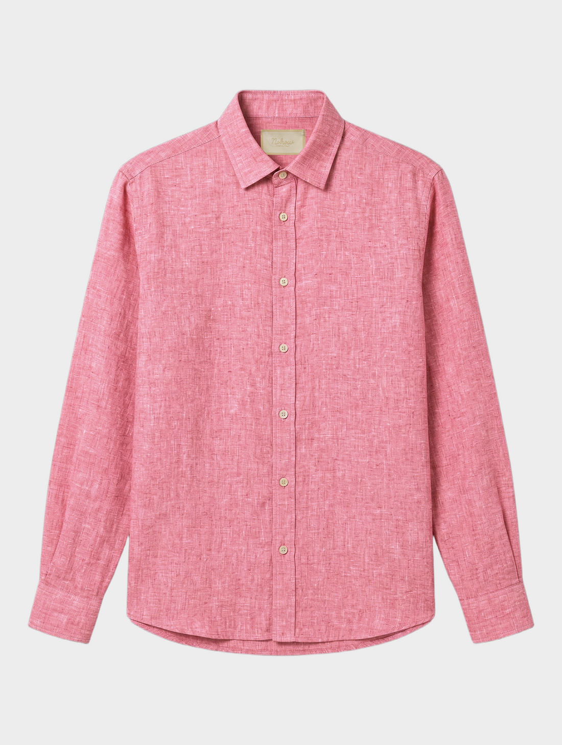CASUAL LINEN BLEND SHIRT IN CORAL
