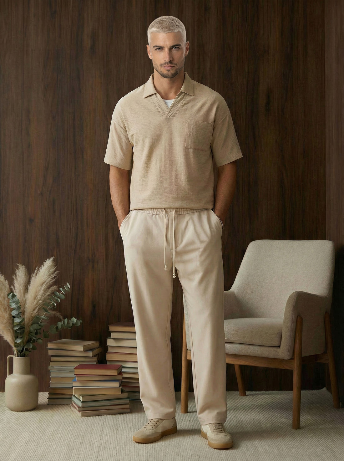 QUENTIN SHORT POLO IN BEIGE