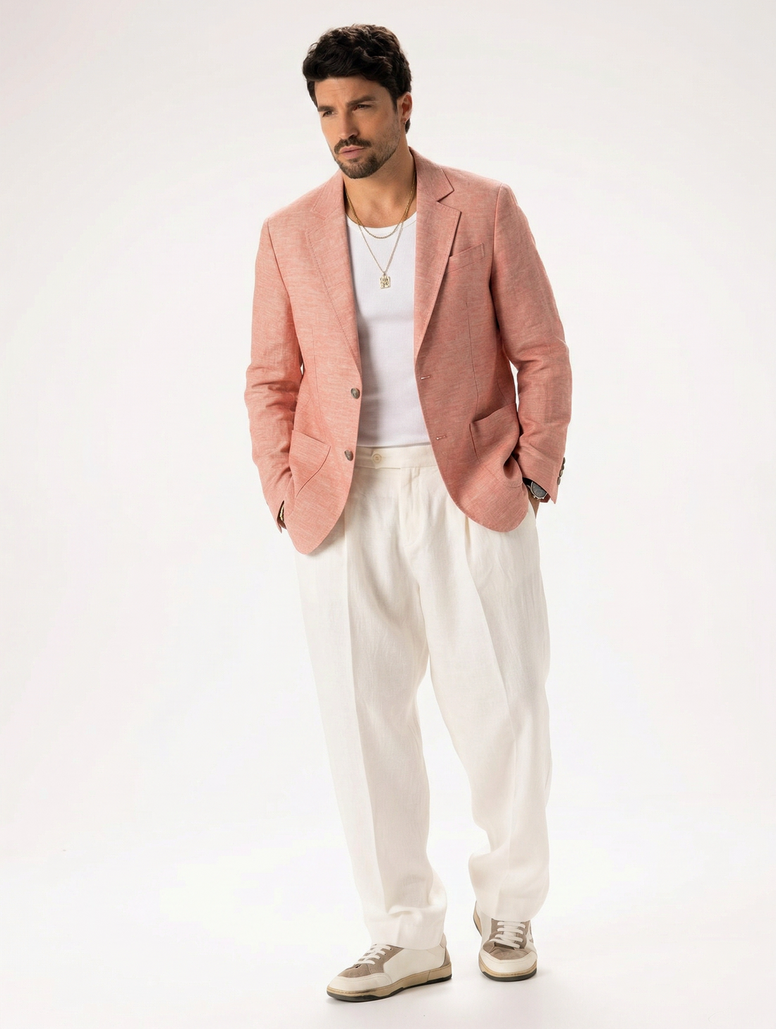 TITOS KORALLENROTER EINREIHIGER BLAZER