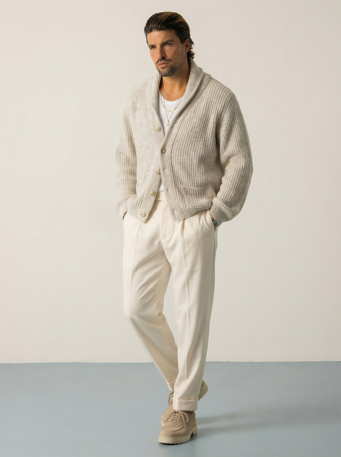 BEN PANTALONES FORMALES CREMA