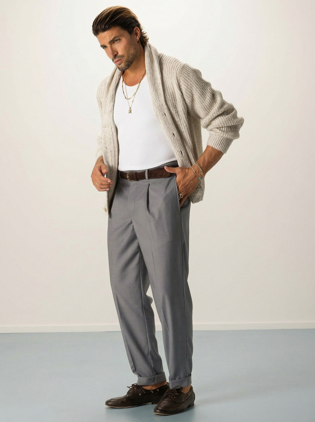 BEN PANTALONES FORMALES GRIS