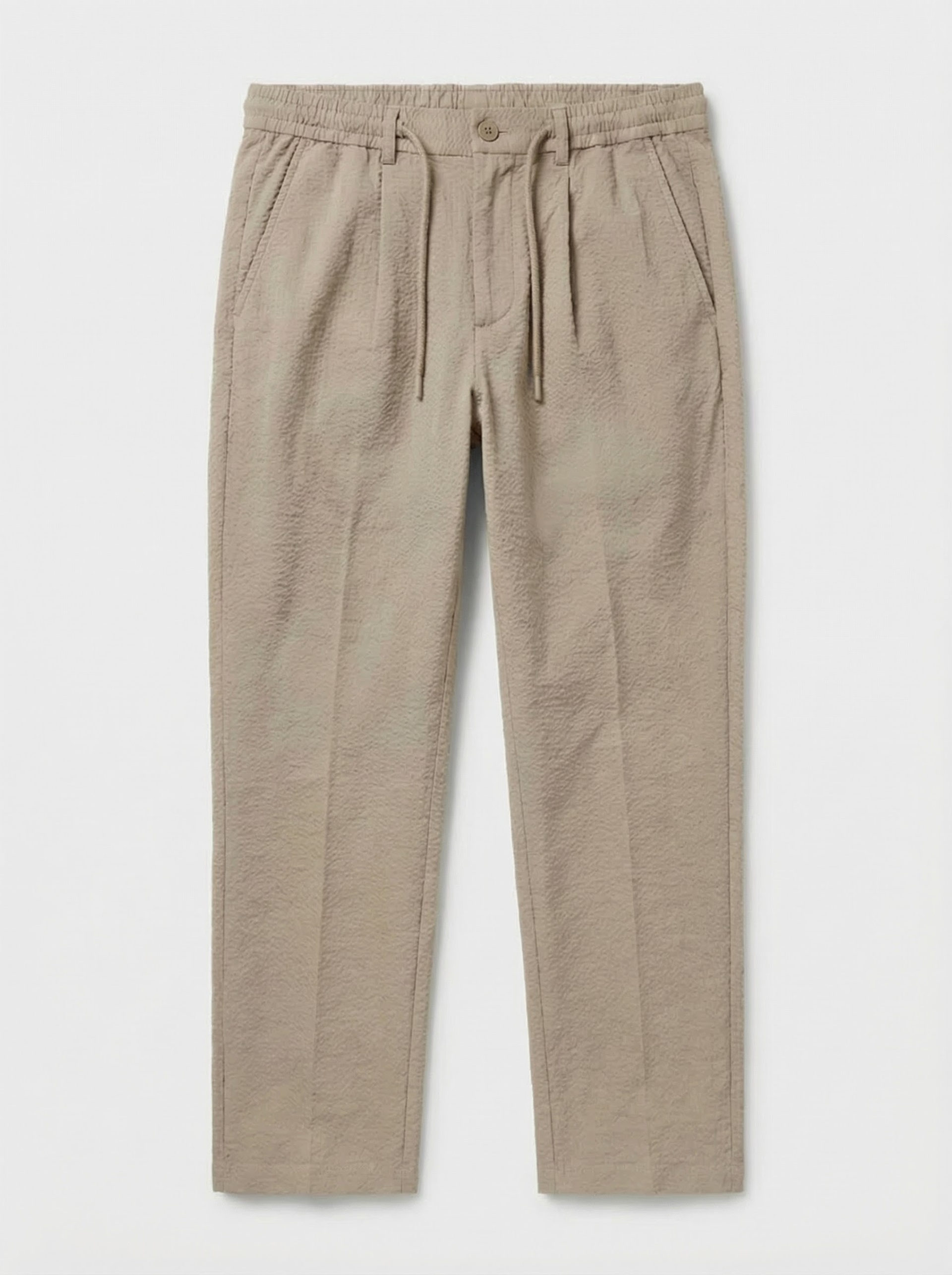 Sand pants with drawstring on a white background