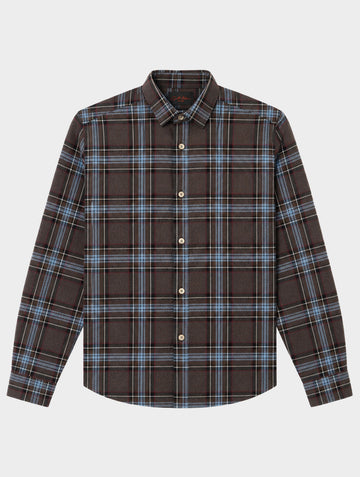 CAMISA A CUADROS MARRON