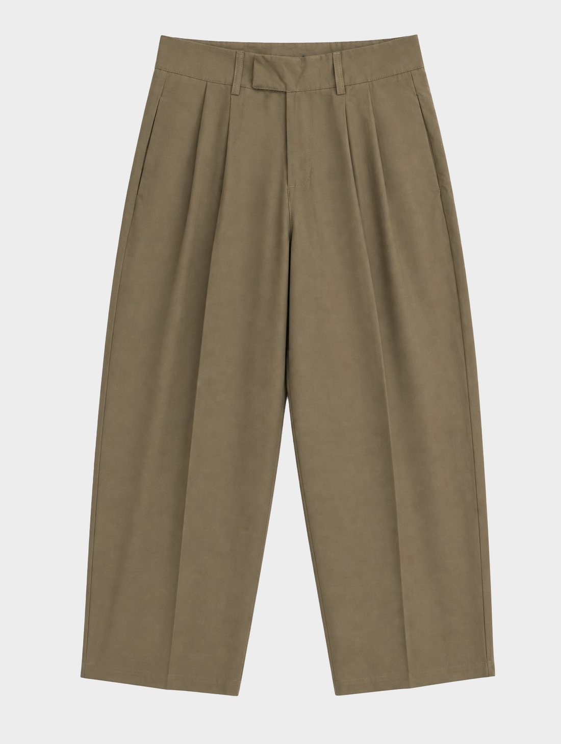 CASUAL PANTS IN GREEN WITH PINCES