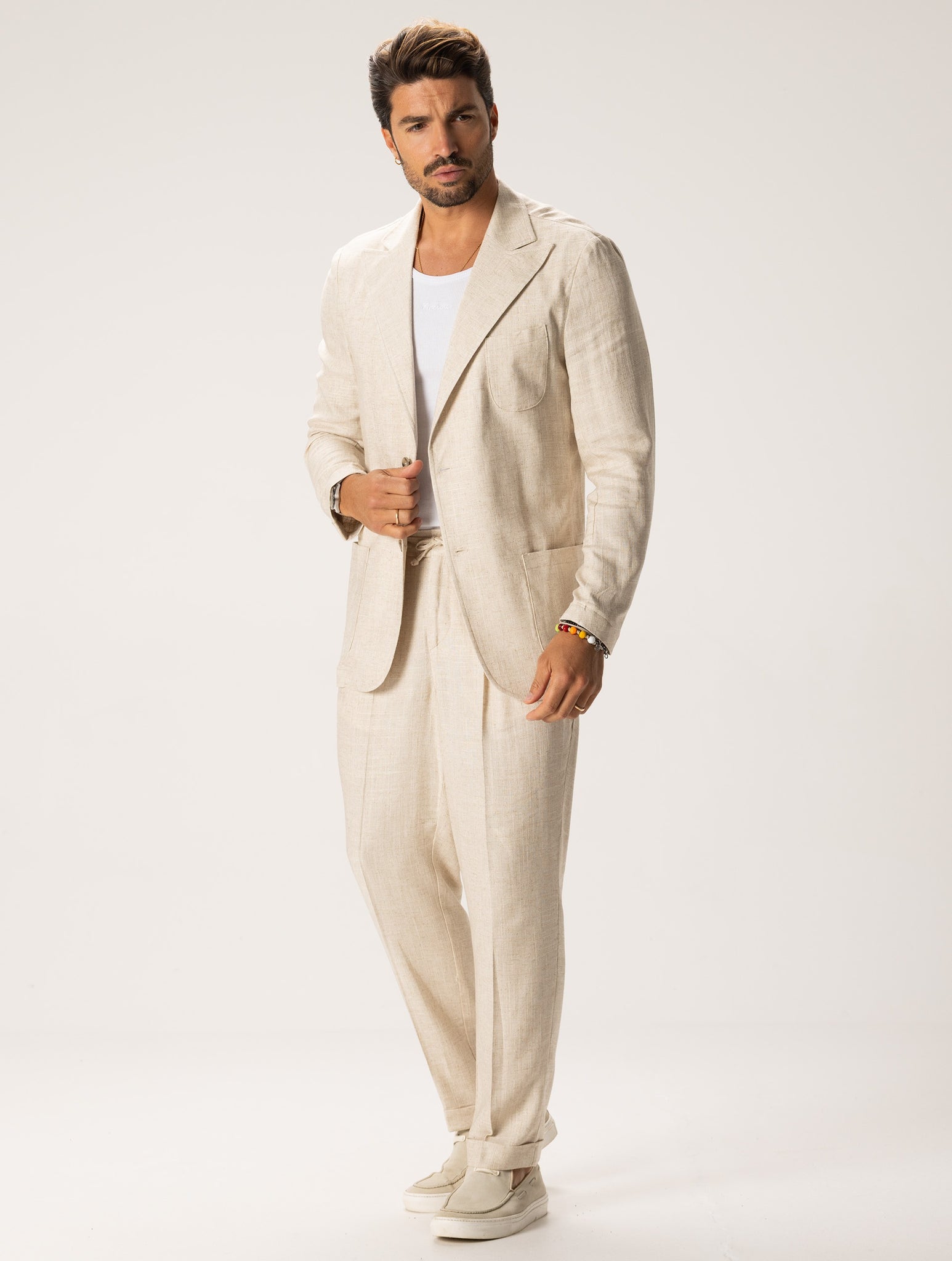FEDRO PURE LINEN SUIT IN BEIGE