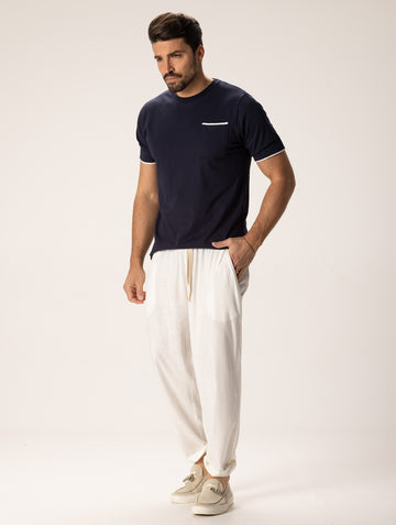 ARNOLD CASUAL SUIT IN NAVY AND WHITE