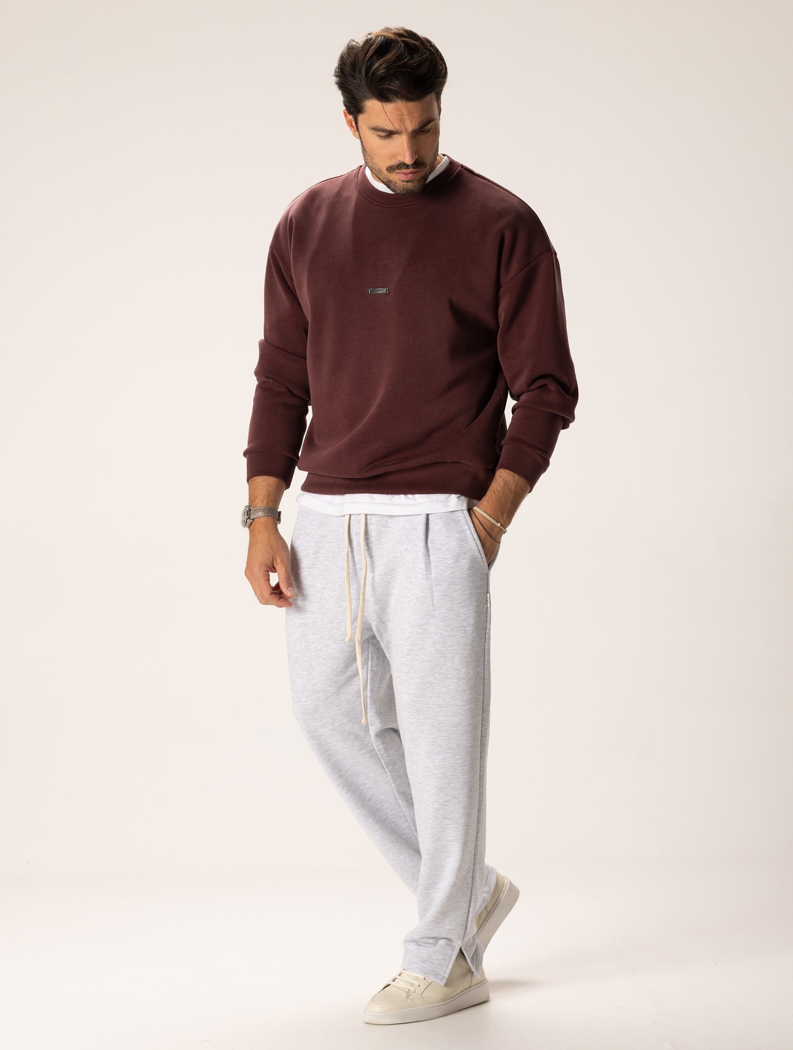 KEN TRACKSUIT IN GREY AND BORDEAUX