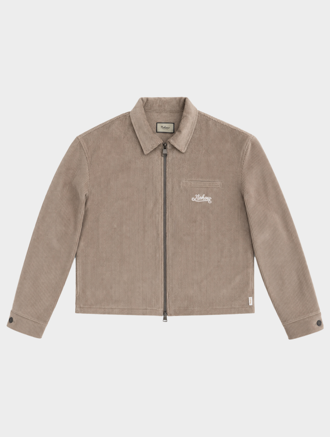 VELVET ZIPPED JACKET IN DOVE