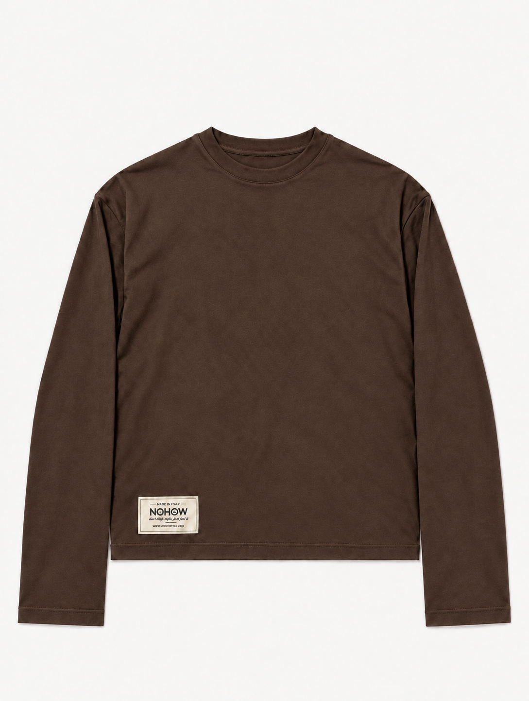BOXI LONG SLEEVE T-SHIRT IN BROWN