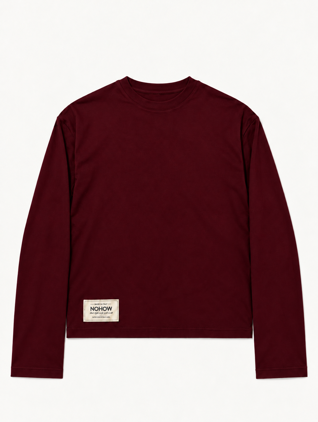 CAMISETA DE MANGA LARGA BOXI EN COLOR BORDEAUX