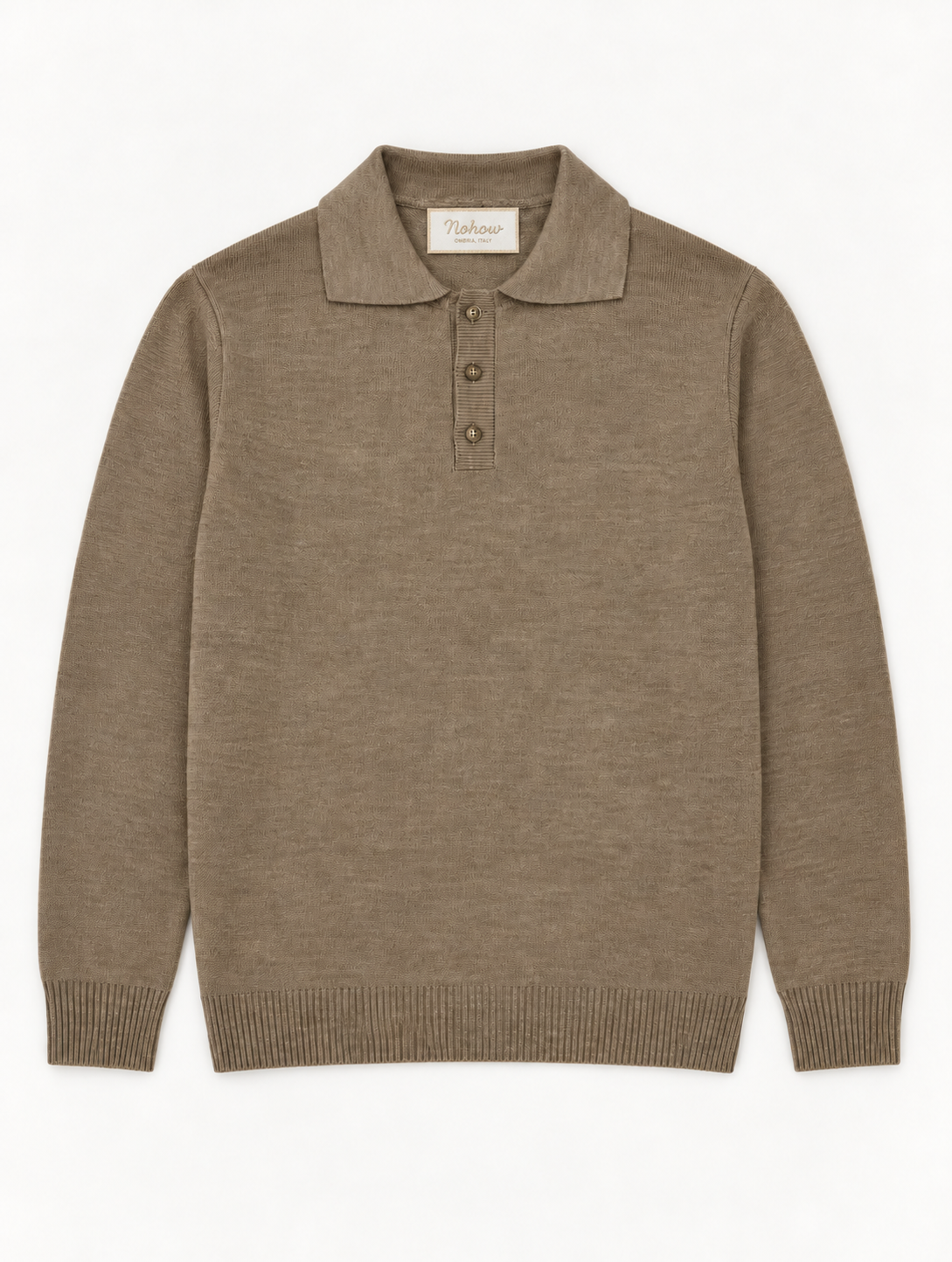 KNITTED POLO IN KHAKI