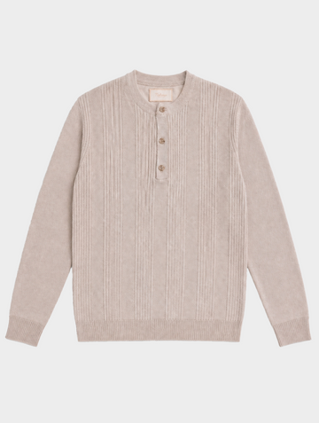 HENLEY EN MAILLE BEIGE