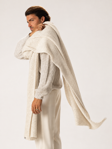 SCIARPA IN LANA COLORE LATTE
