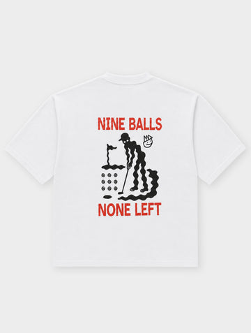 WEISSES T-SHIRT MIT 9 BALLS-PRINT
