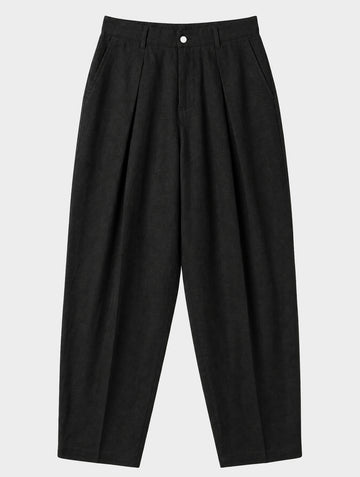 PANTALONI CASUAL MISTO DI LINO NERI