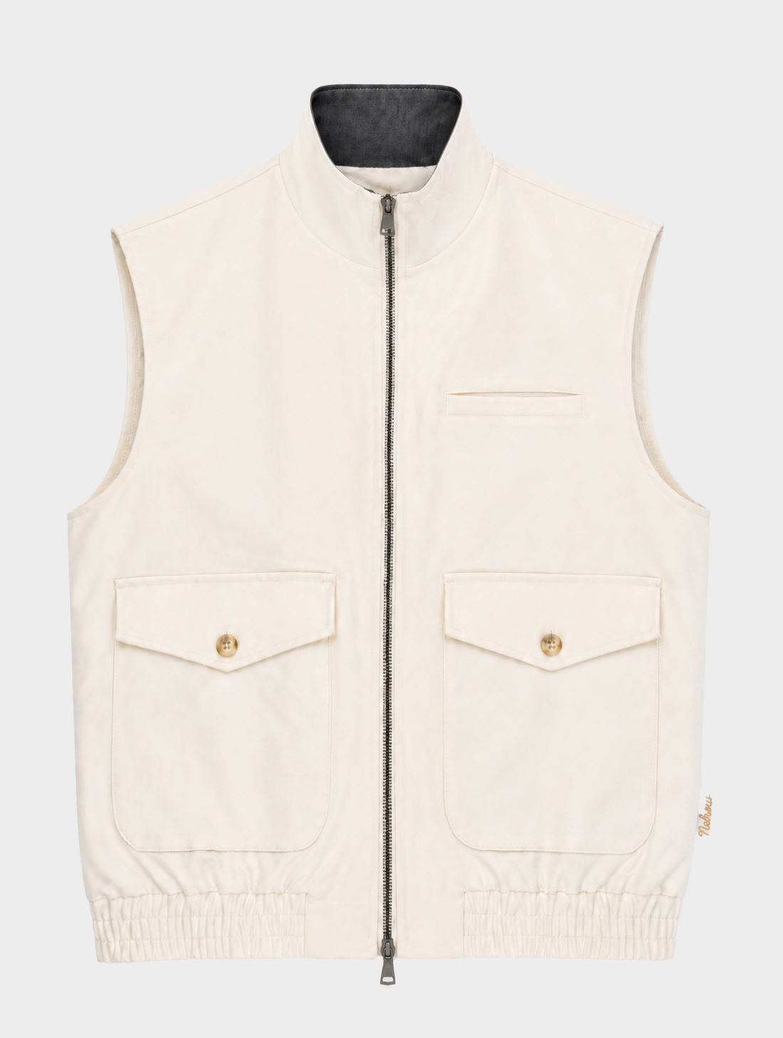 VEST IN CREAM WITH PATCH POCKETS