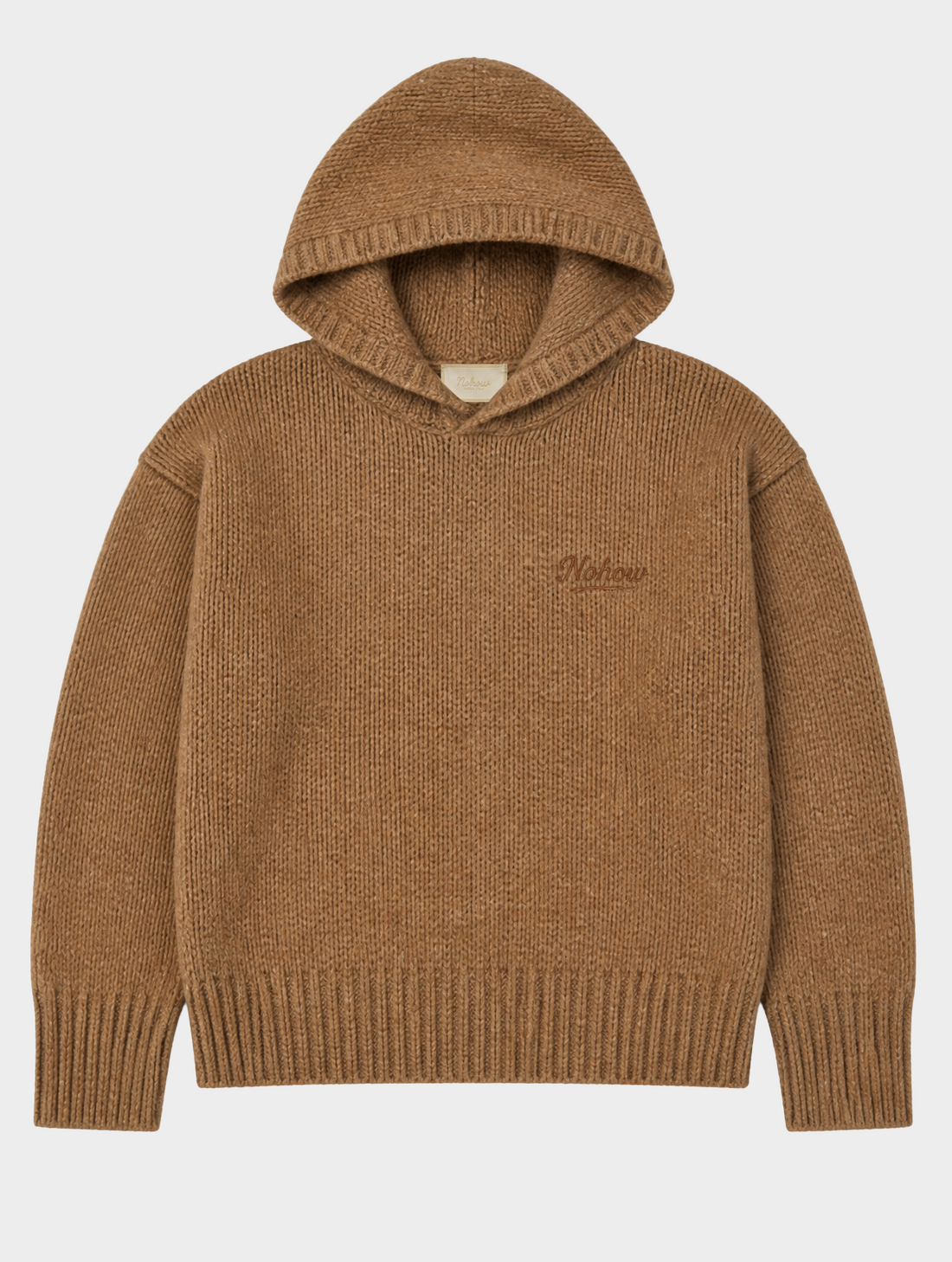 RELAXED HOODIE SWEATER IN CAMEL