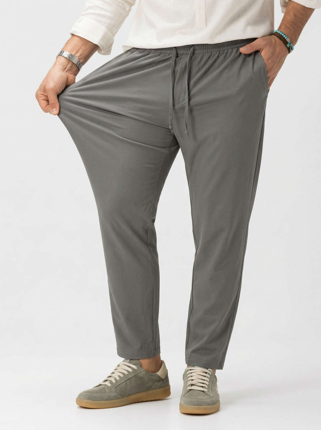 CONNOR PANTALON TISSU TECHNIQUE COULEUR ARGILE