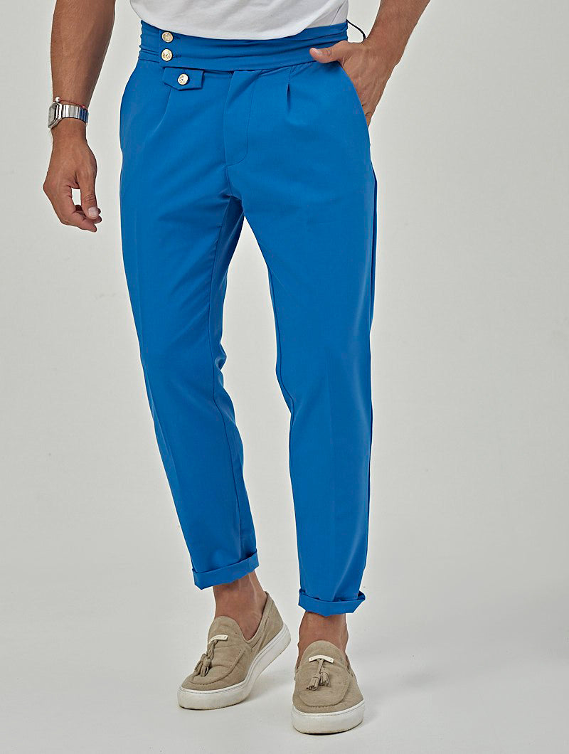 Buy Urbano Fashion Mens Royal Blue Regular Fit Solid Cargo Chino Pant with  6 Pockets online