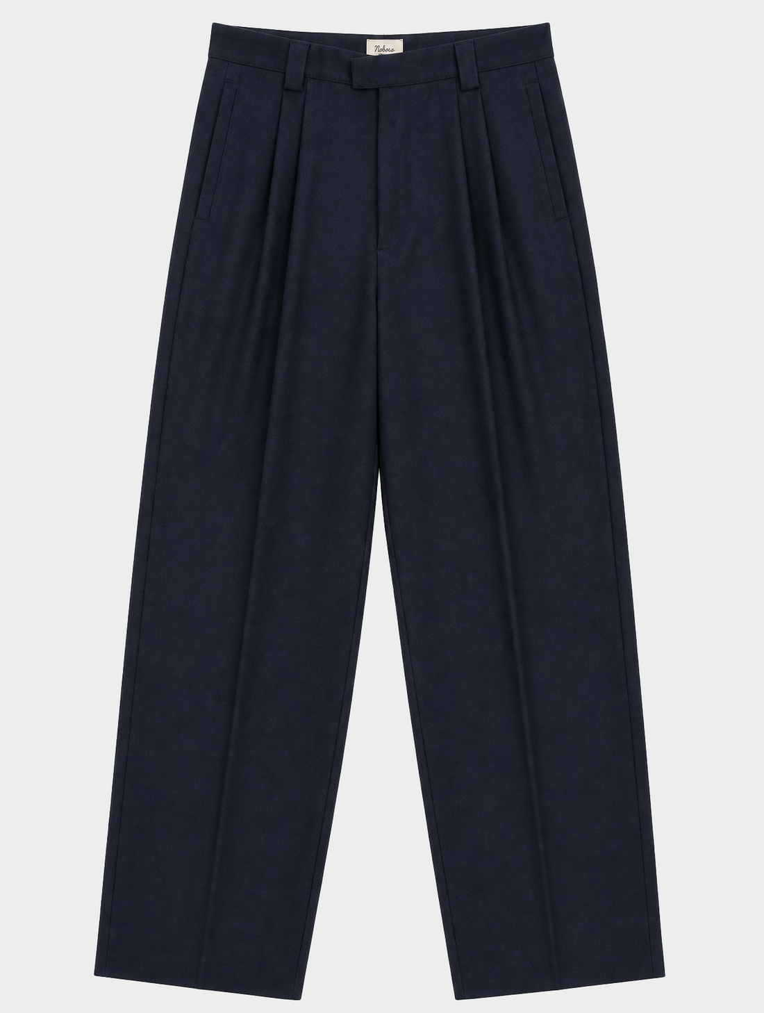 PLEATED WIDE-LEG PANTS IN BLUE