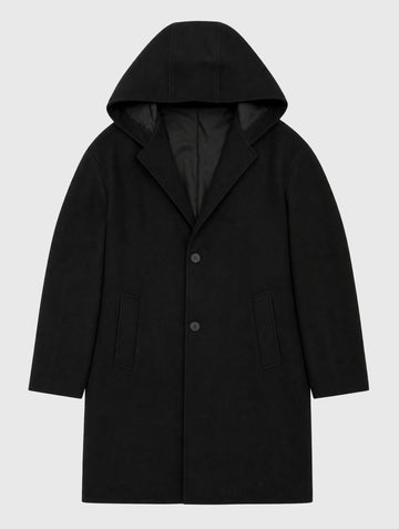 HOODIE-MANTEL IN SCHWARZ
