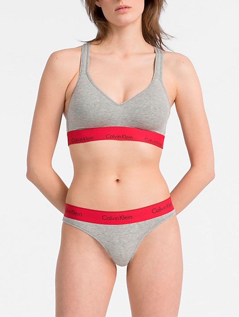 LGHT LINED BRALETTE IN HETARE GREY AND MANIC RED