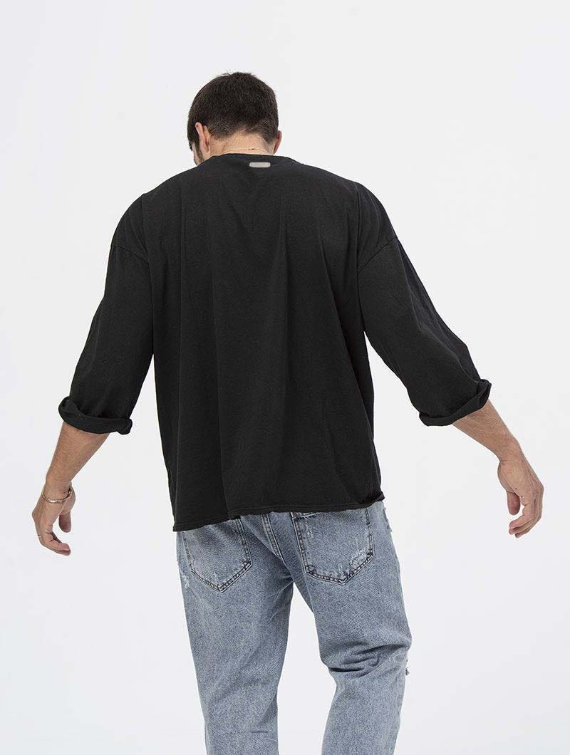 OVERSIZED T-SHIRT BLACK WITH EMBROIDERY
