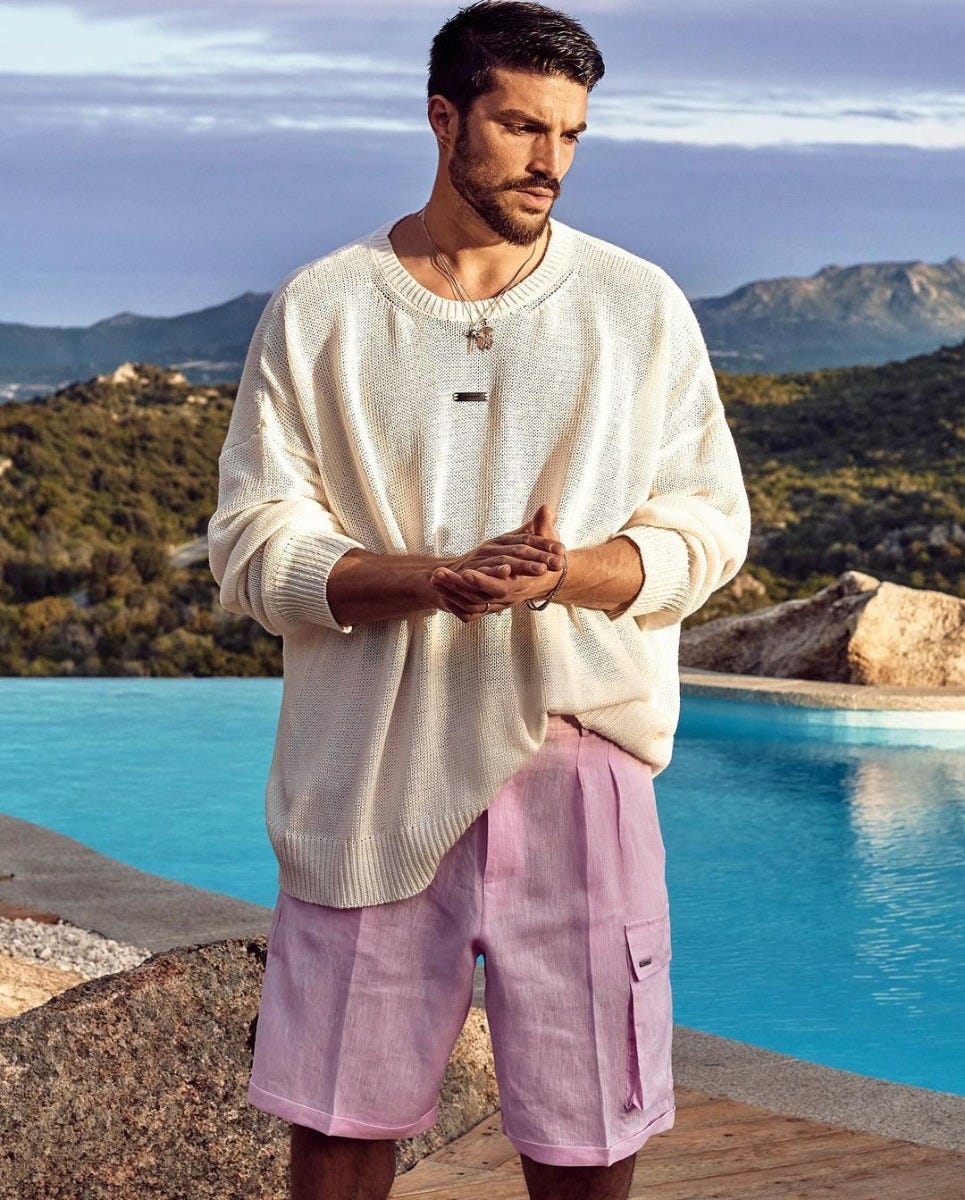 ELWIN CARGO SHORTS IN ROSE