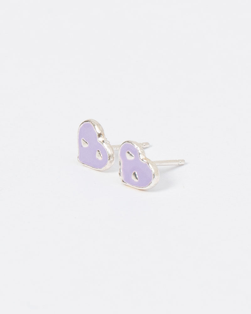 KIDS EARRINGS WITH HEART IN LILAC UNICA